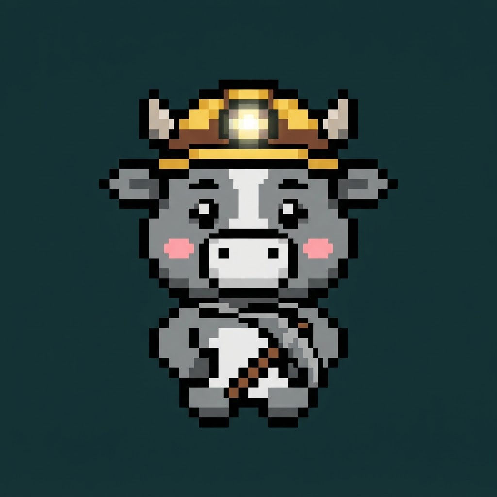 Miner Milk — Pixel Cow 009